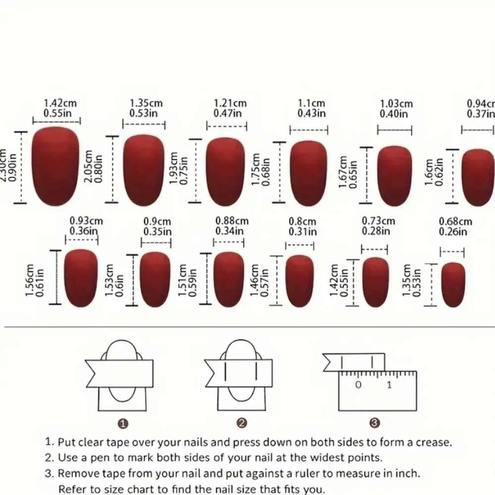 24 Pieces Fake Press On Nails